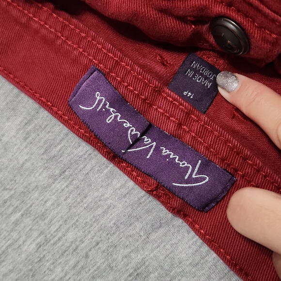 Y2K Gloria Vanderbilt Red Bedazzled Mid Rise Straight Leg Jeans - Picture 6 of 12